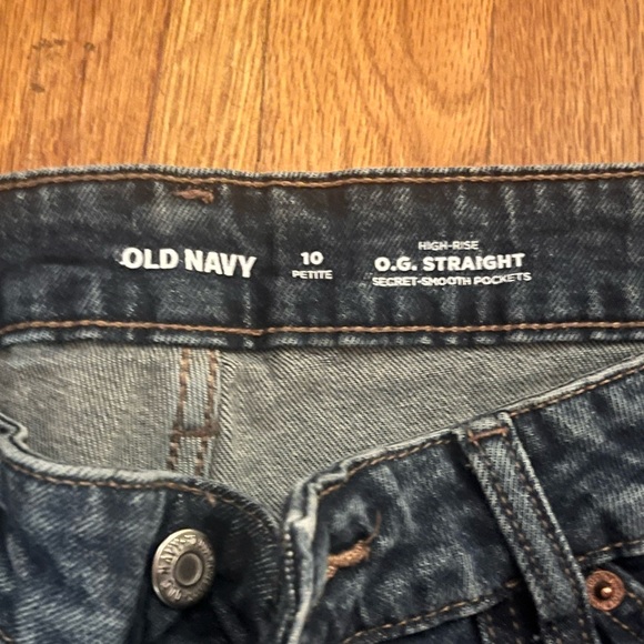 Old Navy Women's O.G. Straight Jeans in Dark Blue - Picture 2 of 2